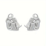 Silver and Gold Two-Tone Hug Earrings
