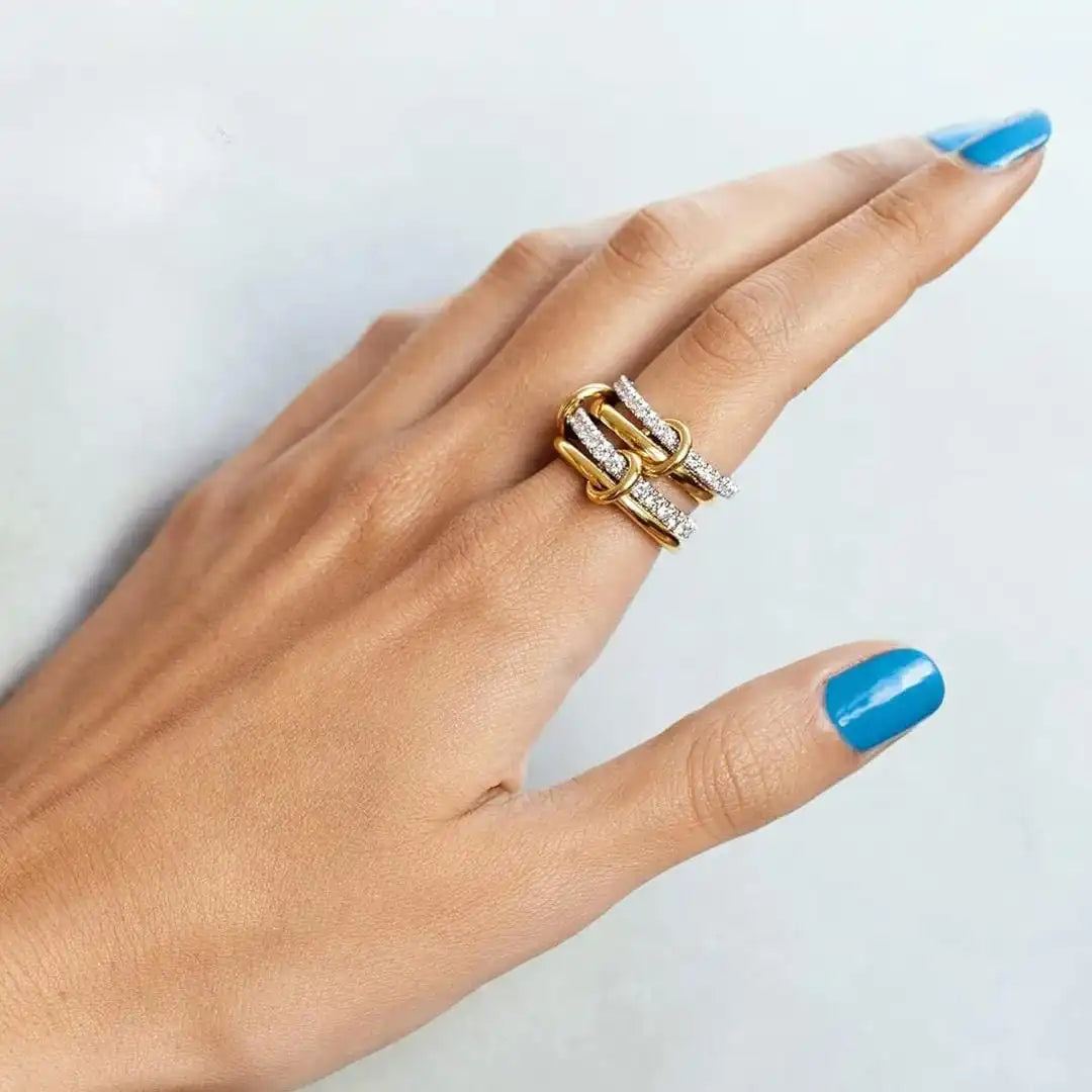 Zirconia Ring Set Woven