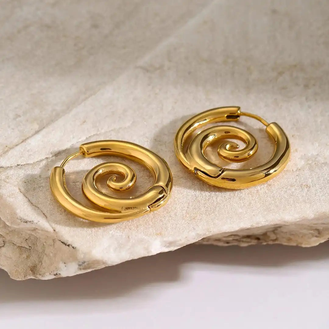 Gold Spiral Earrings Timeless