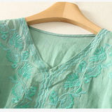 Eloria V-neck Cotton Blouse