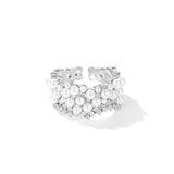 Vintage Adjustable Ring with Daisy and Zirconia