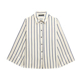 European Striped Shirt with Buttons
