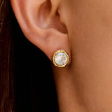 Ungrateful Gold Round Zircon Earrings