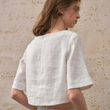 Boxy Linen Crop Top