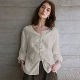 Linen V-Neck T-Shirt