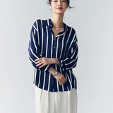Silk Fabric Striped Blouse