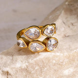 Ring with Five Teardrop-Shaped Stones
