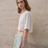 Boxy Linen Crop Top