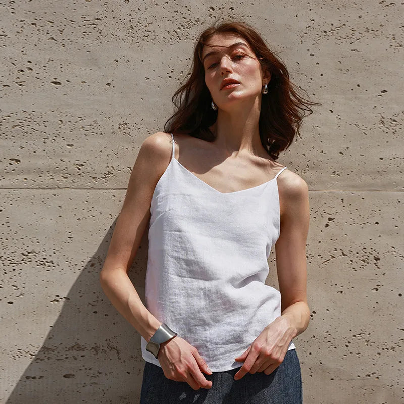 Women's Canvas Top with V-Cut