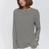 Linen Striped Long-Sleeve Top