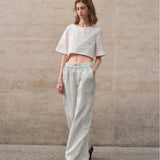 Boxy Linen Crop Top