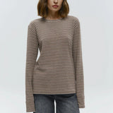 Linen Striped Long-Sleeve Top