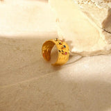 Vintage Gold Wheel with Cubic Zirconia