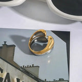 Two-Tone Stacking Ring Gold Silver