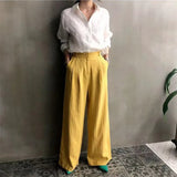 Linen Shirt with Open Collar