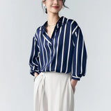 Silk Fabric Striped Blouse