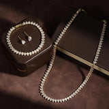 Wonderful Clear Round Cubic Zirconia Bridal Complete Set