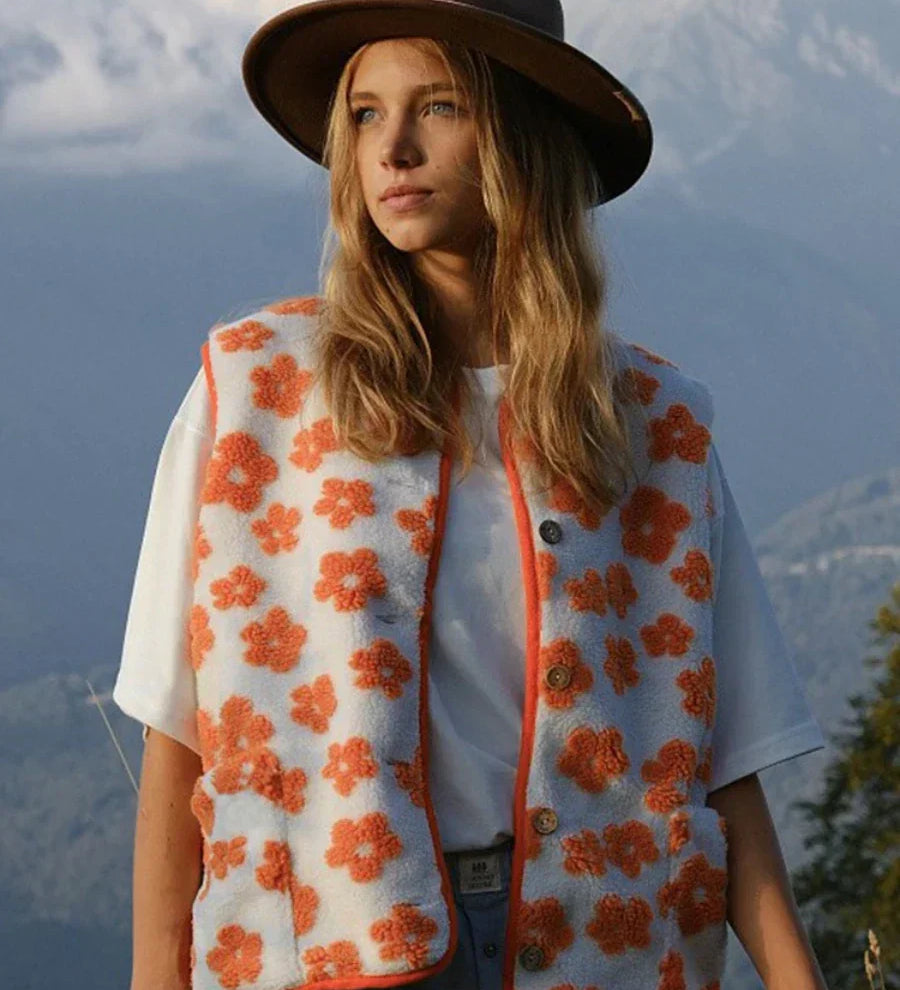Women's Floral Fleece Gilet