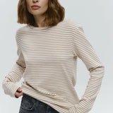 Linen Striped Long-Sleeve Top