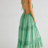 Maxi Dress with Cuts and Pleats