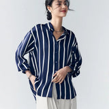 Silk Fabric Striped Blouse