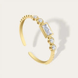 Baguette Station Open Design Ring
