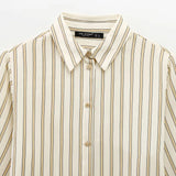 European Striped Shirt with Buttons