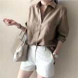 Linen Shirt with Open Collar
