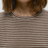 Linen Striped Long-Sleeve Top