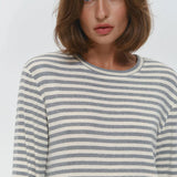 Linen Striped Long-Sleeve Top