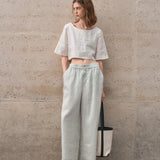 Boxy Linen Crop Top
