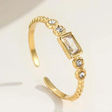 Baguette Station Open Design Ring