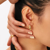 Brilliant Gold Zircon Circle Earrings
