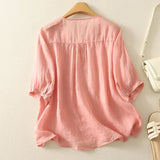 Eloria V-neck Cotton Blouse