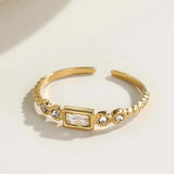 Baguette Station Open Design Ring