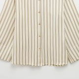 European Striped Shirt with Buttons