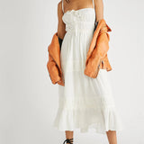 Maxi Dress with Cuts and Pleats