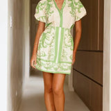 Kelsi Cauliflower Linen Dress, Two Pieces