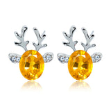 Festive Reindeer Crystal Stud Earrings