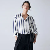 Silk Fabric Striped Blouse