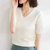 Elysian Knitted Top with V-neck