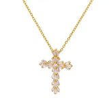 Eternal Silver Cross Necklace with Zirconia