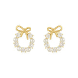 Ball Earrings in Ribbon Shape