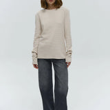 Linen Striped Long-Sleeve Top
