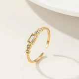 Baguette Station Open Design Ring