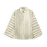 European Striped Shirt with Buttons