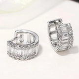 Mini Zircon Earrings in Baguette Shape