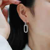 Retro Geometric Character Earrings with Rhinestones