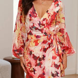 Mini Floral Dress with Short Sleeves