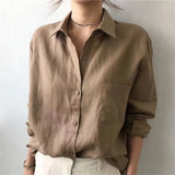 Linen Shirt with Open Collar